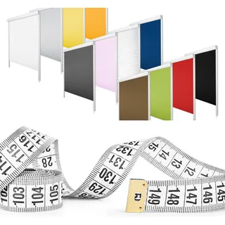 Maßanfertigung Verdunklungsrollo mit Kassette und Leisten bis 100 cm Breite und 150 cm Länge