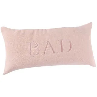 PANA® Badewannenkissen (20x40 cm) • Bequemes Kissen für Badewanne • Nackenkissen Badewanne • Kopfstütze Wanne • Polster Badewanne • Schnell trocknend • Rosé mit Bad Schriftzug