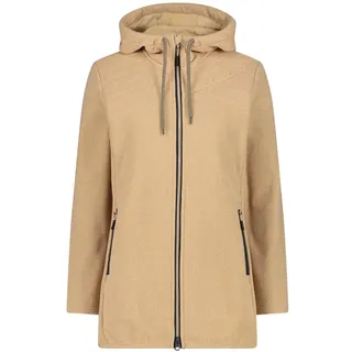CMP - Damen Knit Tech Fleece Jacke mit fester Kapuze, Sesamo, 48