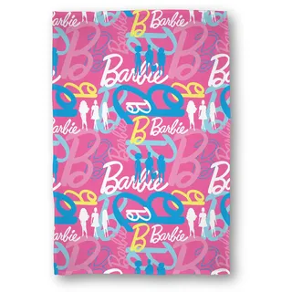 Barbie Fleecedecke, offizielles Lizenzprodukt, rosa Logo-Design, Schlafzimmer-Design, warme, superweiche Haptik, perfekt für Zuhause, Schlafzimmer, Reisen, Übernachtungen und Camping