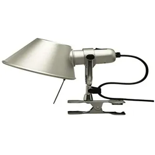 Artemide- Tolomeo Pinza Klemmleuchte. Hochwertige Lampe mit Klemme aus poliertem Aluminium. Made in Italy, 23 x 18 cm