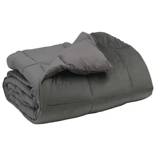 vidaXL Winterbettdecke Gepolstert Hellgrau 200 x 200 cm Mikrofaser - Hellgrau