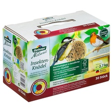 Dehner Natura Premium Meisenknödel mit Netz, Insektenknödel, ganzjähriges Wildvogelfutter proteinreich / energiereich, Karton aus FSC®-zertifizierter Produktion, 30 Stück je 90 g (2.7 kg)