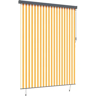 vidaXL Rollo Weiß und Orange 220 x 250 cm Stoff und Aluminium - Weiß