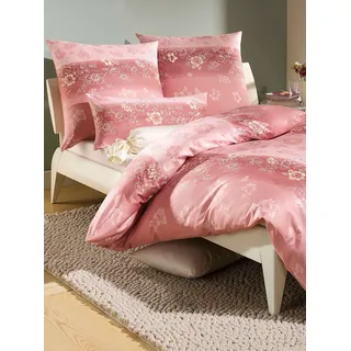 Bettwäsche BIERBAUM Gr. 2, rosa (rosenholz), B/L: 155cm x 200cm, Mako-Satin, B/L: 80cm x 80cm, 1 Stk., Mako-Satin, 100% Baumwolle, Bettwäsche, Bettwäsche