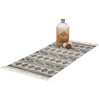 Relaxdays Teppichläufer 70 x 140 cm Schwarz/Weiß/Mehrfarbig
