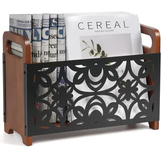 GHIAKQYT Zeitungsständer modern Zeitschriftensammler, Lotusblume Magazinständer- Zeitungshalter Bücherregal Zeitschriftenhalter, Aufbewahrungskorb Magazinsammle für Büro Zuhause 33x24x13cm