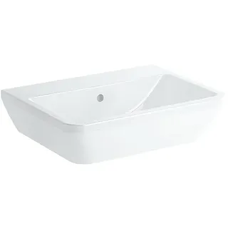 Waschtisch VitrA Integra eckig 650 x 490 mm, mit Überlauf, 1 Hahnloch mittig, weiß - 7051L003-0001