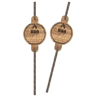 Amscan 8 Trinkhalme BBQ & Grill Party Papier