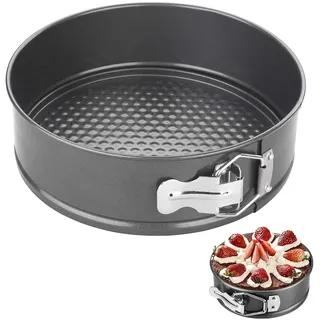 BaiDekun Springform 18cm Rund, Backform 18 cm Rund Kuchenform mit Antihaftbeschichtung, Kuchenbackformen für Käsekuchen und Mousse, Schwarz, 1 Stück