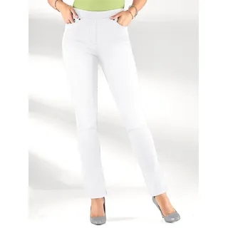 Schlupfjeans INSPIRATIONEN, Damen, Gr. 40, Normalgrößen, weiß, 76% Baumwolle, 22% Polyester, 2% Elasthan, unifarben, lang, Jeans Schlupfjeans