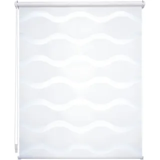 Doppelrollo LIEDECO "Wave" Gr. 2, weiß, B:120cm H:150cm, Metall, Polyester, Rollos, Doppelrollo, Klemmfix-DUO-Rollo, Doppelrollo "Wave"