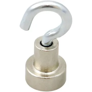 5 Magnethaken, Neodym 10 mm, Stahl|Neodym, silber