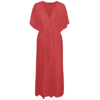 VERO MODA Damen VMMENNY SS 7/8 Kaftan WVN GA NOOS langes Kleid, Cayenne, S