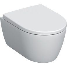 Bild iCon Set Wand-WC Tiefspüler, verkürzte Ausladung, geschlossene Form, Rimfree, mit WC-Sitz, weiß