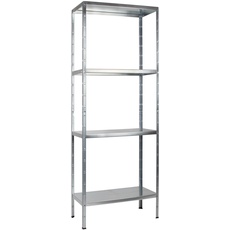 Bild Steckregal mit 4 PowerMAX Fachböden, 60 kg Tragkraft, 180x60x40 cm (HxBxT), verzinkt, Lagerregal, Werkstattregal, Kellerregal, Garagenregal, Metallregal