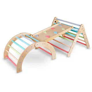 tiSsi Klettergerüst , Multicolor , Holz , Birke , massiv , Spielzeug, Holzspielzeug