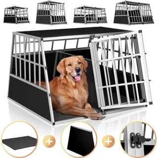 Cadoca® Hundetransportbox XL 97 x 90 x 70 cm Silber