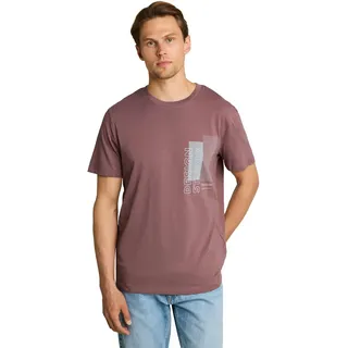 Tom Tailor Denim Herren Basic T-Shirt mit Logo-Print