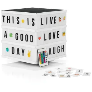 EasyMaxx LED-Leuchtkasten Würfel - 173 Buchstaben | 150 Moodjis