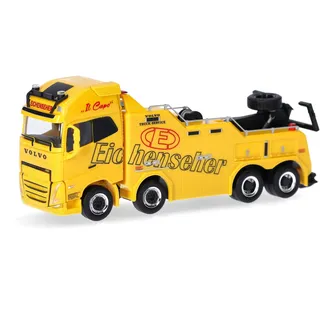 HERPA 317740 LKW Modell Volvo FH16 Gl. XL 2020 EMPL Wrecker Eichenseher (Bayern/München), Miniatur im Maßstab 1:87, Sammlerstück, Made in Germany, Kunststoff Miniaturmodell, Gelb