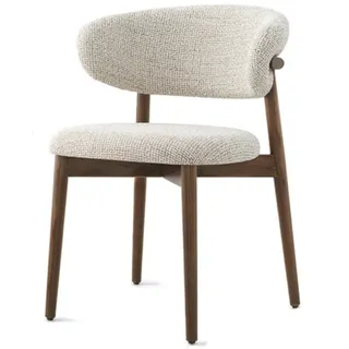 WEIDPHL Lounge-Esszimmerstühle Aus Holz Mit Gepolstertem Sitz Und Gebogener Rückenlehne, Küchenseitenstühle Mit Gebogener Rückenlehne Für Küche, Restaurant, Make-Up,Linen