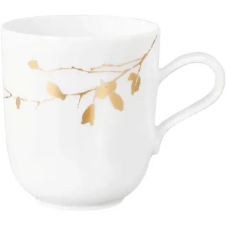 Seltmann Weiden Kaffeebecher , Weiß, Goldfarben , Keramik , Sträucher , 0,40 l , Geschirr, Tassen, Kaffeebecher