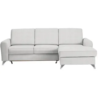 Cantus Ecksofa , Creme , Textil , Uni , Ottomane rechts, L-Form , 244x167 cm , Liegefunktion , Wohnzimmer, Sofas & Couches, Wohnlandschaften, Ecksofas