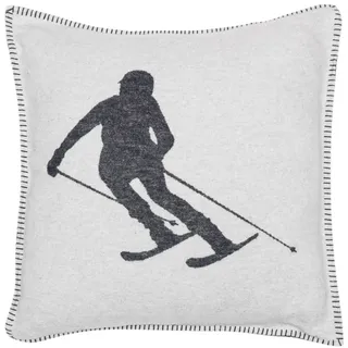 David Fussenegger Kissenbezug Skifahrer 50 x 50 cm Grau