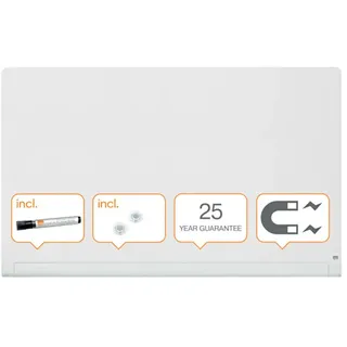 Nobo Impression Pro Glastafel Mit Abgerundeten Kanten 85 Zoll 1883x1053 Mm - Bright White - One Size