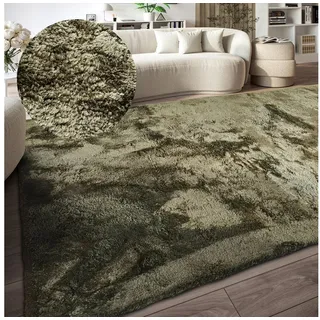 ELLE DECORATION Hochflor-Teppich Calida, rechteckig, Höhe: 28 mm, Langflor, Shaggy, einfarbig, flauschig, weich, glänzend, modern, uni grün 80 cm x 150 cm x 28 mm