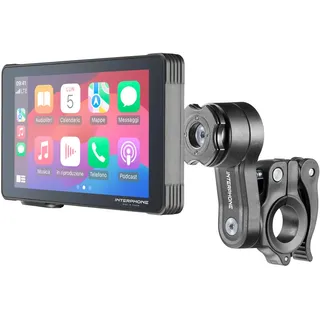 Interphone Ridesync SYNC55 Motorrad Navi CarPlay Motorrad-Display – Android mit Lenkerhalterung, kann mit Quiklox Auto- und Motorradhalterungen verwendet Werden