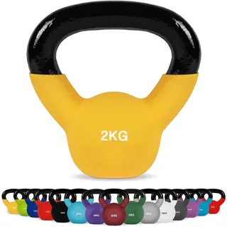 MSPORTS Kettlebell Professional Neopren 2 – 30 kg inkl. Übungsposter Kugelhantel