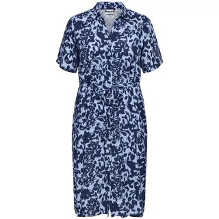 ONLY CARMAKOMA Caryasmin Shirtkleid Blumen Blau 48