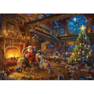 Schmidt Spiele 59494 Thomas Kinkade, Der Weihnachtsmann und Seine Wichtel, 1000 Teile