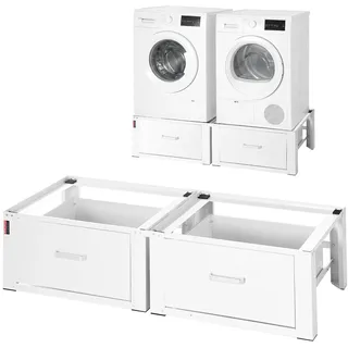 Vevor Waschmaschinen-Untergestell mit Schublade, 290 mm Hoch, Tragkraft 150 kg, Weiß