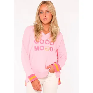 Zwillingsherz Sweatshirt »Dana«, mit "Good Mood"-Schriftzug und neonfarbenen Bündchen Zwillingsherz rosa S/M