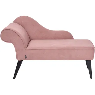 Beliani Linksseitige Chaiselounge BIARRITZ Stoff rosa