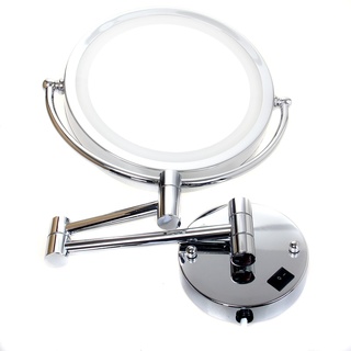 TUKA LED Wandspiegel KosmetikSpiegel 7 Fach Vergrößerung, 8 inch Wandmontage mit Schrauben, Beleuchteter Badzimmerspiegel Schminkspiegel, Make-up Rasieren Spiegel, Normal + 7X Zoom, TKD3129-7x