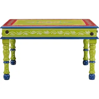 vidaXL Couchtisch Grün Handbemalt Massivholz Mango - Grün