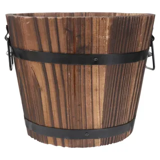 Omgoods - Blumentopf aus Holz, Vintage-Stil - Braun