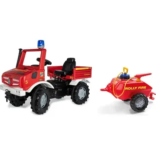 Rolly Toys Fire Unimog Feuerwehr Edition 2020 mit Anhänger Tretauto 3 ü 8 Jahre