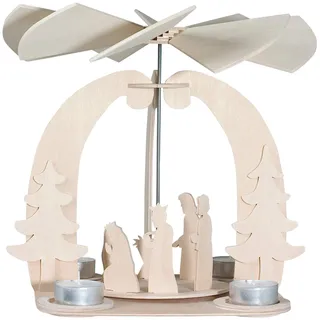 Peter Bausch GmbH & Co. KG Pebaro 846 Holzbausatz Weihnachtspyramide, 3D Puzzle, Modellbau, Basteln mit Holz, Holzpuzzle, Bastelset, vorgestanzte Holzplatte ausbrechen, zusammenstecken, fertig, , Geschenkidee, Weihnachtsdeko