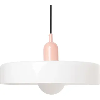 BELIANI Pendelleuchte Weißer Glasschirm Kugelförmiger Innenkugelschirm - Weiß, Rosa