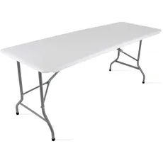 MobEventPro Table pliante de 180x70x74 cm Klapptisch für Camping, Kunststoff, weiß