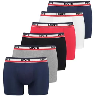 Levi's Boxershorts unifarben Blau / Grau / Rot / Mehrfarbig S 6er Pack
