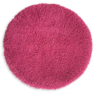 WohnDirect Premium Badematte RUND Einzeln zum Set kombinierbar • Badvorleger Duschmatte • rutschfest & Waschbar • Badteppich, Badezimmerteppich Pink • ca 90 cm Rund