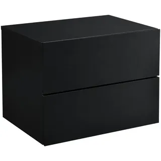 [en.casa] Wandregal Ampfing , Schwarz , Holzwerkstoff , 2 Schubladen , Rechteckig , 40x30x29 cm , Wohnzimmer, Regale, Wandregale