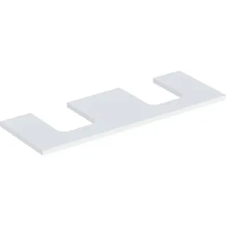 Geberit ONE Waschtischplatte, Ausschnitt 2-fach, für Aufsatzwaschtisch Schalenform, 135x3x47cm, 505.276.00.2, Farbe: weiß lackiert matt