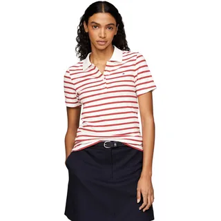 Tommy Hilfiger Damen Poloshirt Kurzarm Stripe Slim Fit